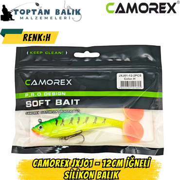 Camorex JXJ01 12cm 2'li İğneli Silikon Balık (Renk: H)