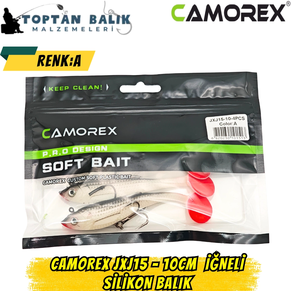 Camorex JXJ15 10cm 4'lü İğneli Silikon Balık (Renk: A)