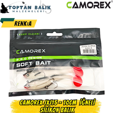 Camorex JXJ15 10cm 4'lü İğneli Silikon Balık (Renk: A)