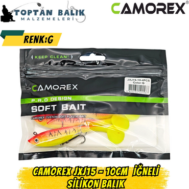 Camorex JXJ15 10cm 4'lü İğneli Silikon Balık (Renk: G)