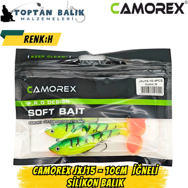 Camorex JXJ15 10cm 4'lü İğneli Silikon Balık (Renk: H)