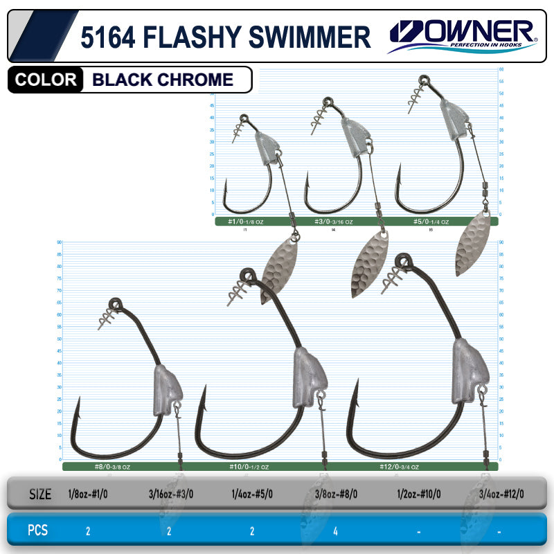 Owner 5164 Flashy Swimmer Kurşunlu Kaşıklı Silikon İğnesi
