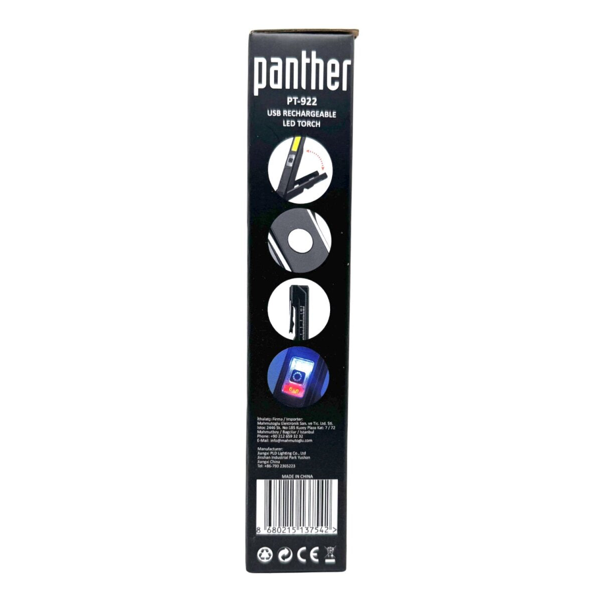 PANTHER PT-922 USB ŞARJLI EL FENERİ