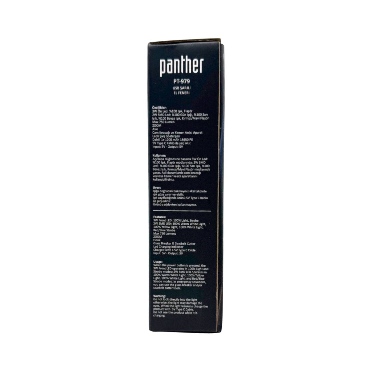 PANTHER PT-979 USB ŞARJLI EL FENERİ