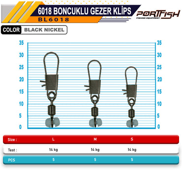 Portfish BL-6018 Boncuklu Gezer Klips