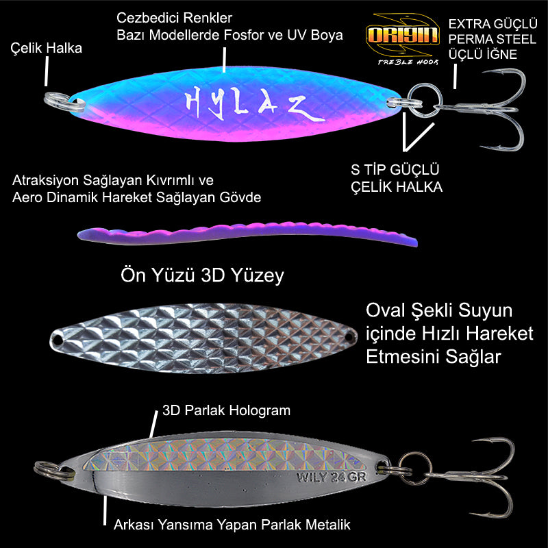 Wily Hylaz Kaşık 24 gr 90 mm - Hologramlı