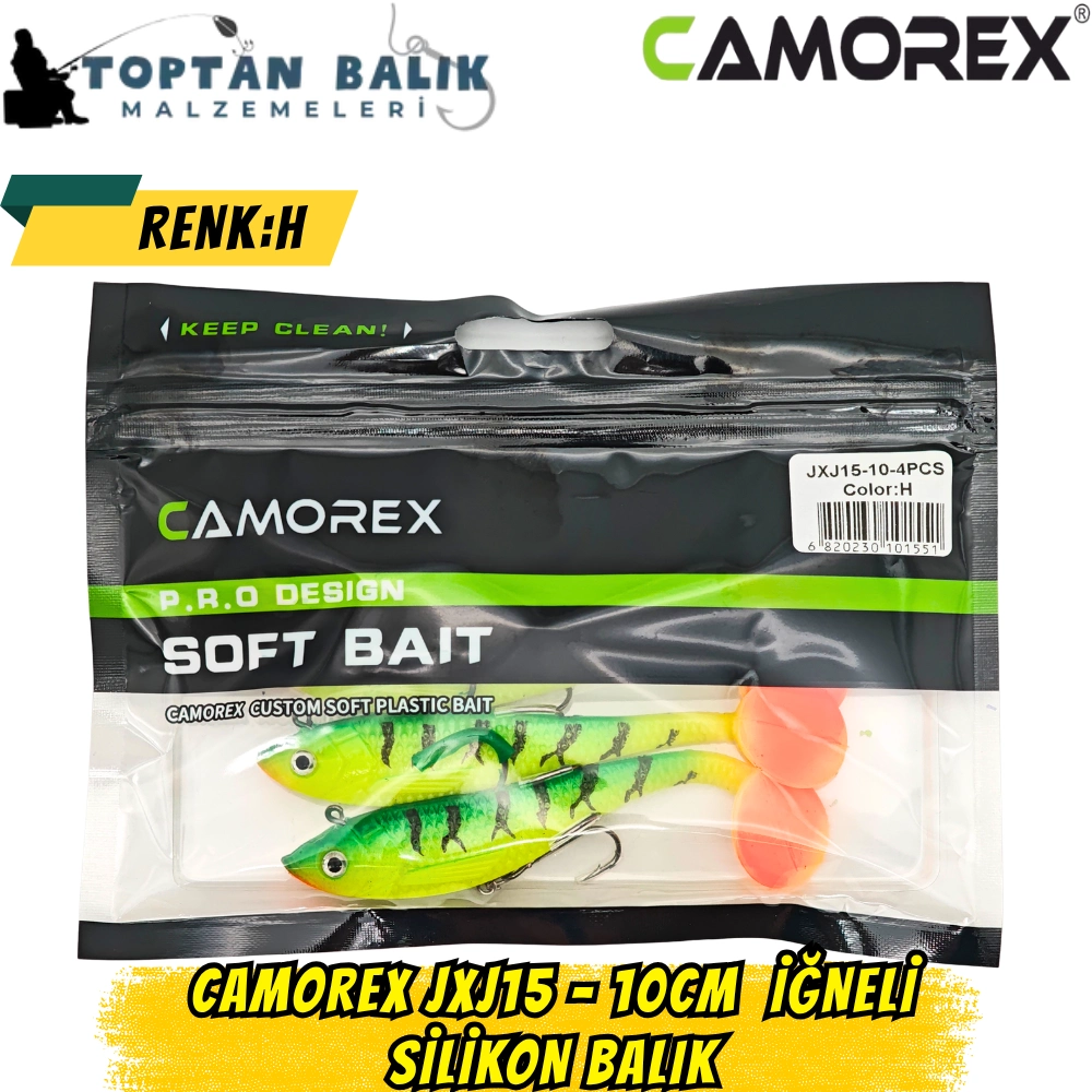 Camorex JXJ15 10cm 4'lü İğneli Silikon Balık (Renk: H)