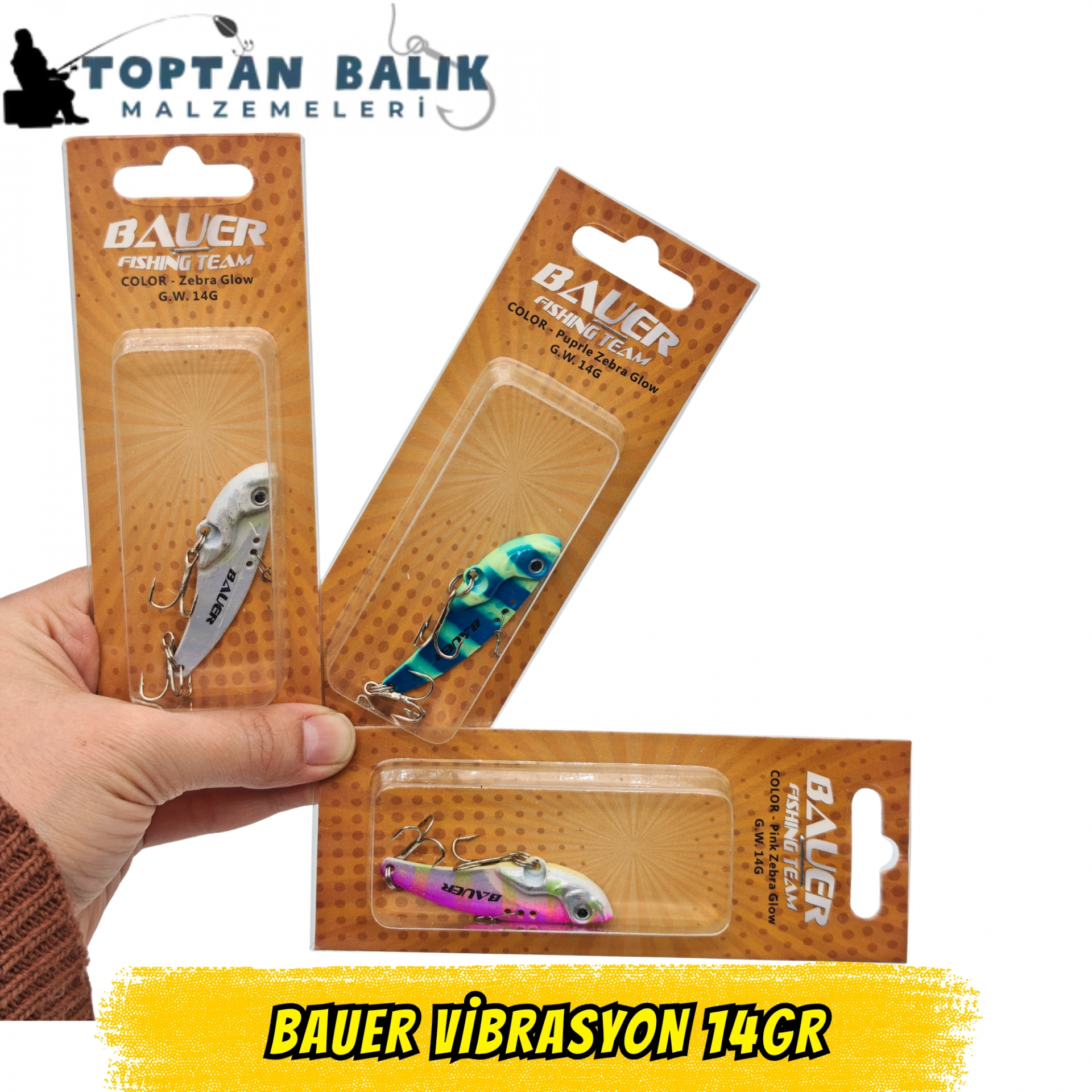 Bauer Vibrasyon 14gr - 12'li Karışık Paket (Pembe, Beyaz, Mavi)