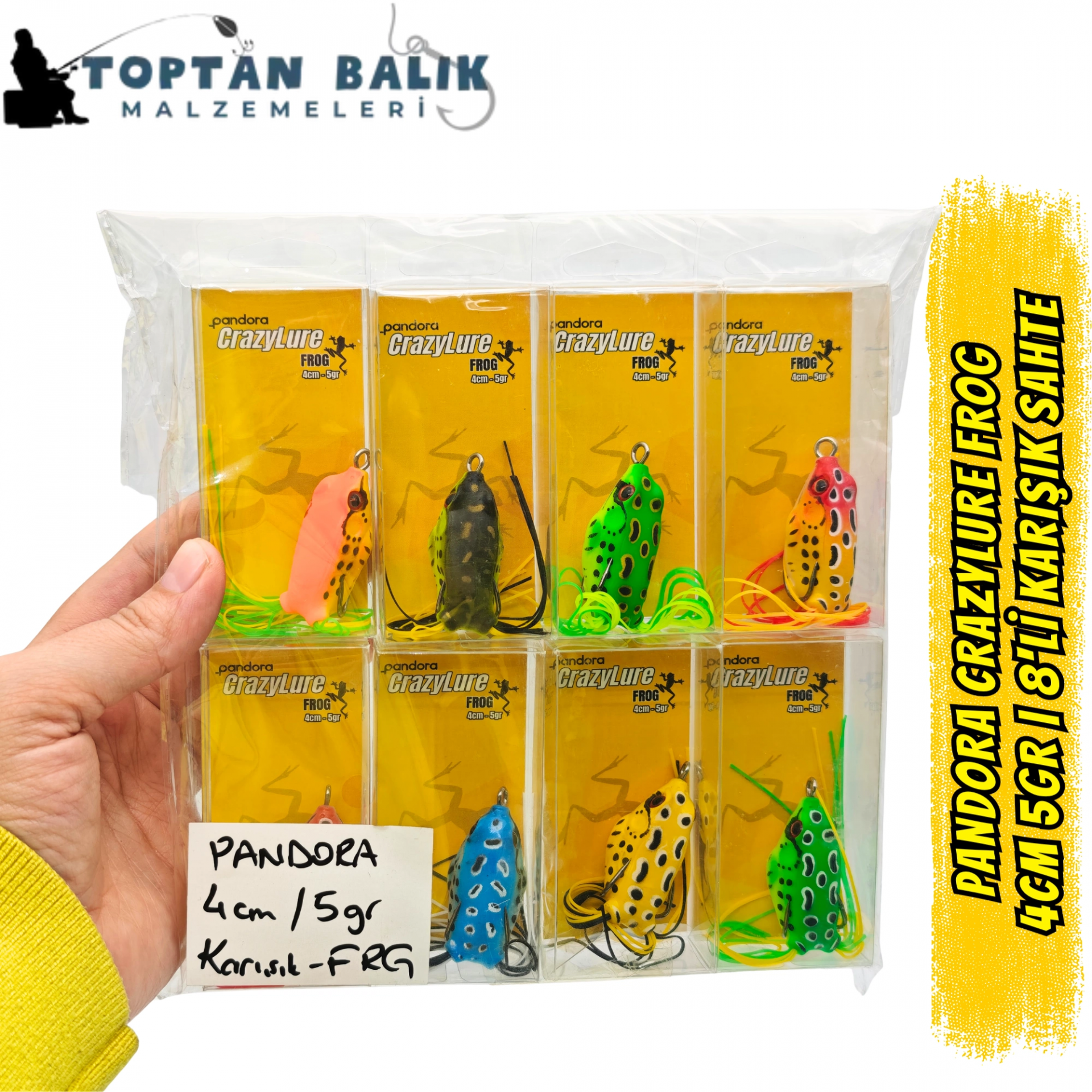Pandora CrazyLure Frog 4cm 5gr - 8'li Karışık Seri Kutu