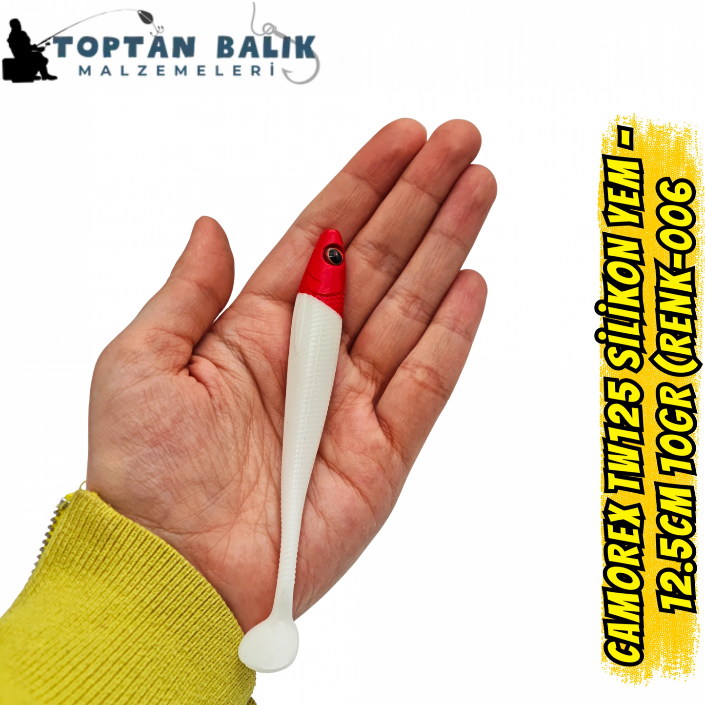Camorex TW125 Silikon Yem - 12.5cm 10gr (Renk-006 Kırmızı Kafa)
