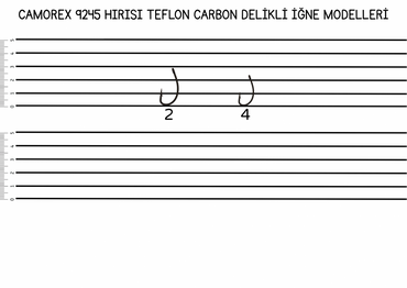 Camorex 9245 Hirisi Teflon Kaplama Sazan İğnesi No: 2