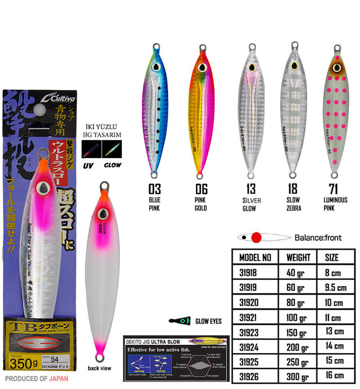 Cultiva 31926 Gekito Jig Ultra Slow 350g 16cm