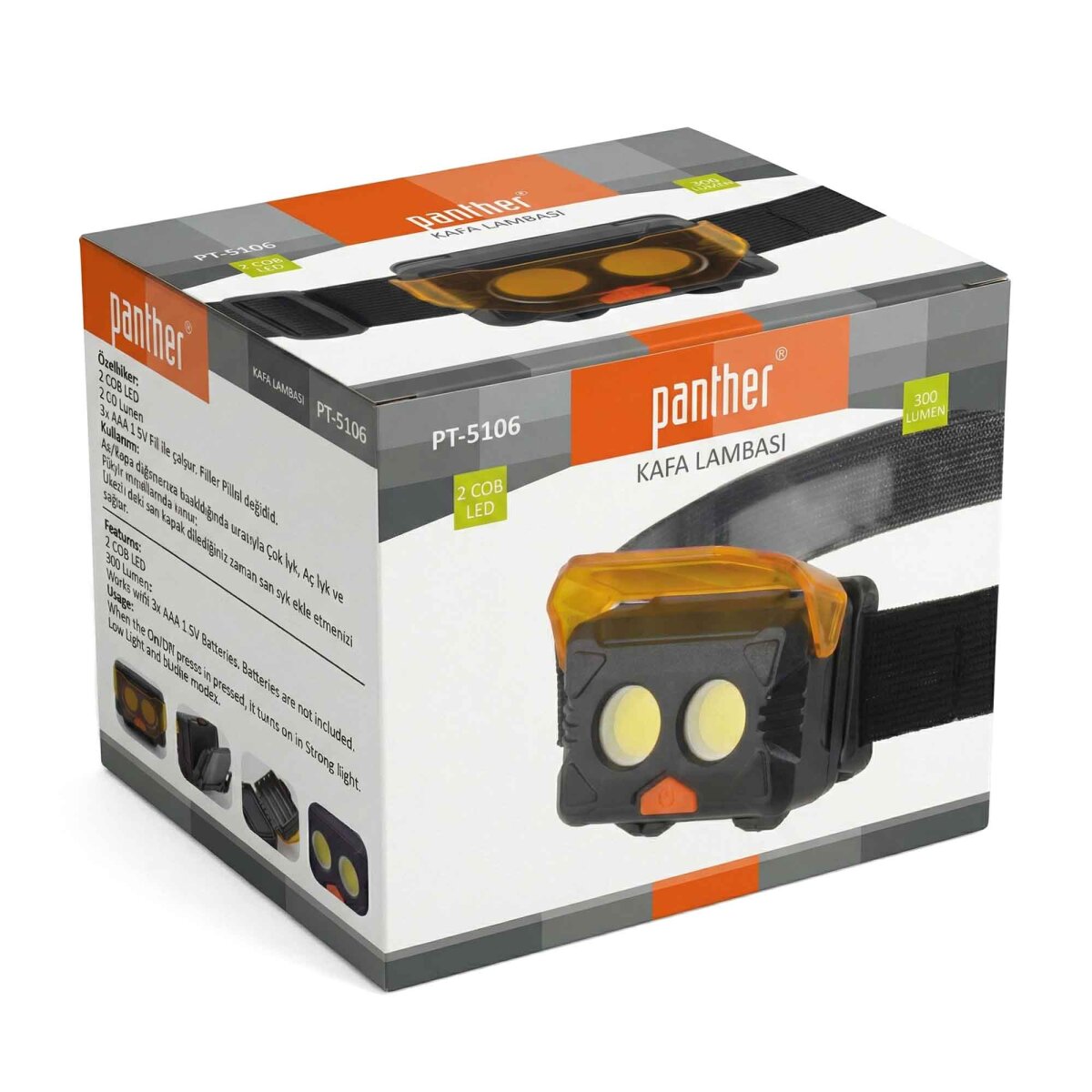 PANTHER PT-5106 3AAA PİLLİ KAFA LAMBASI