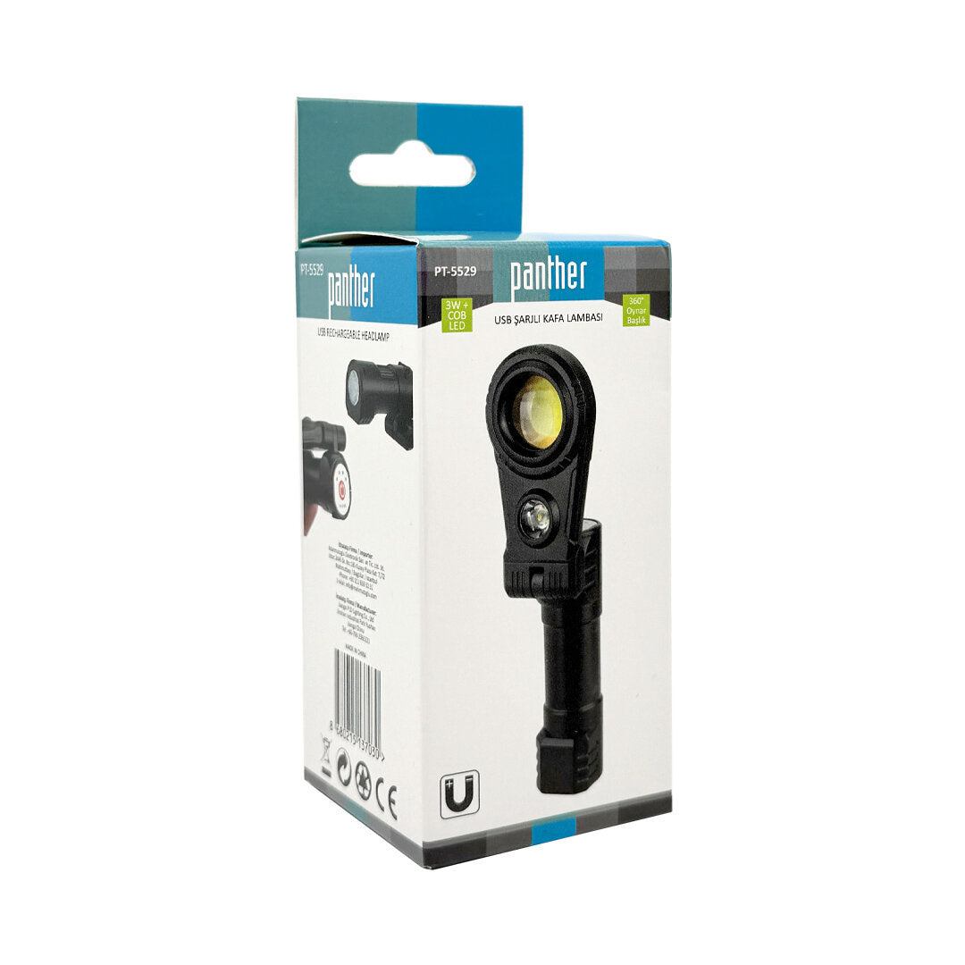 PANTHER PT-5529 USB ŞARJLI KAFA LAMBASI