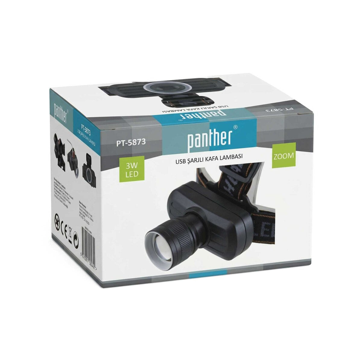 PANTHER PT-5873 ŞARJLI KAFA LAMBASI