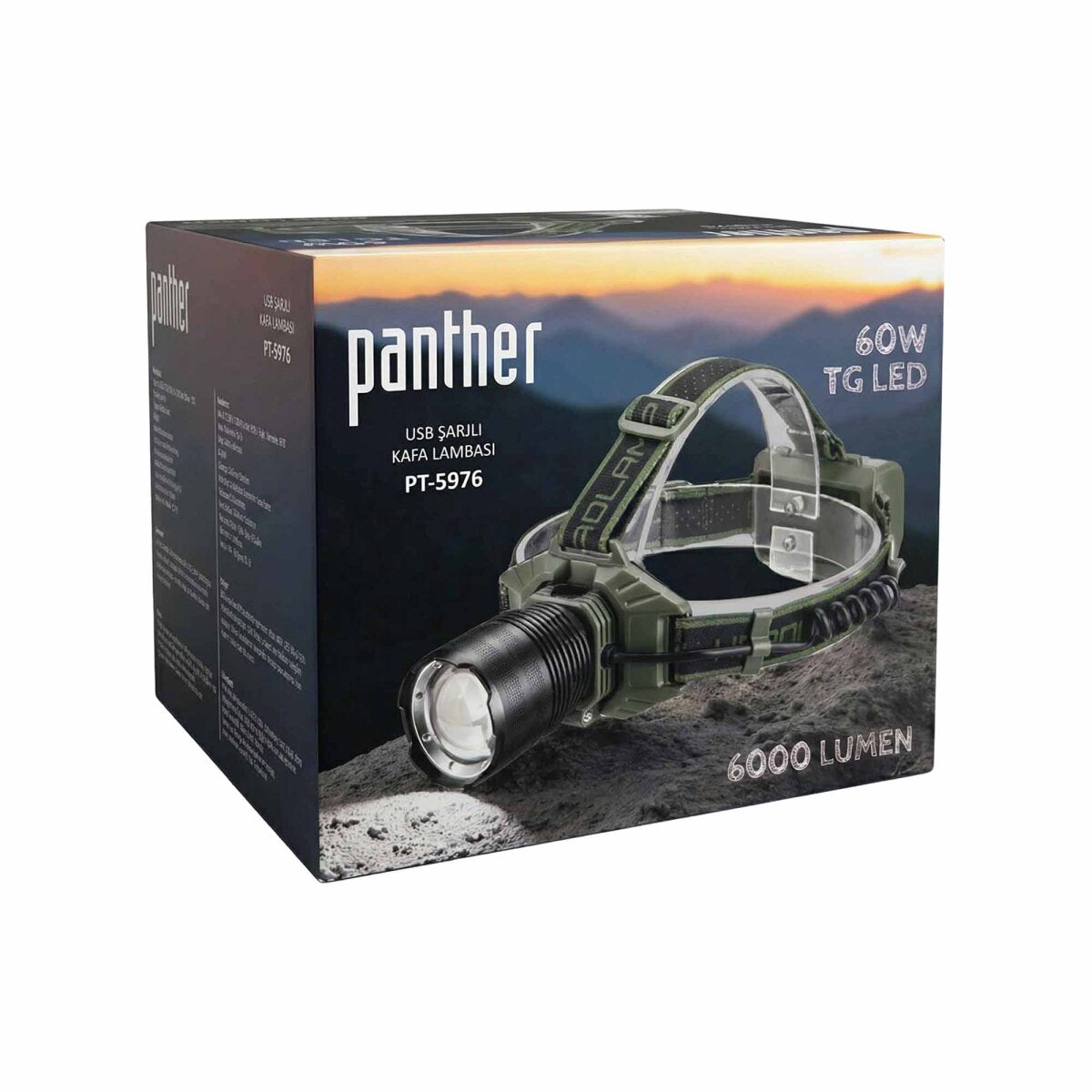 PANTHER PT-5976 USB ŞARJLI KAFA LAMBASI