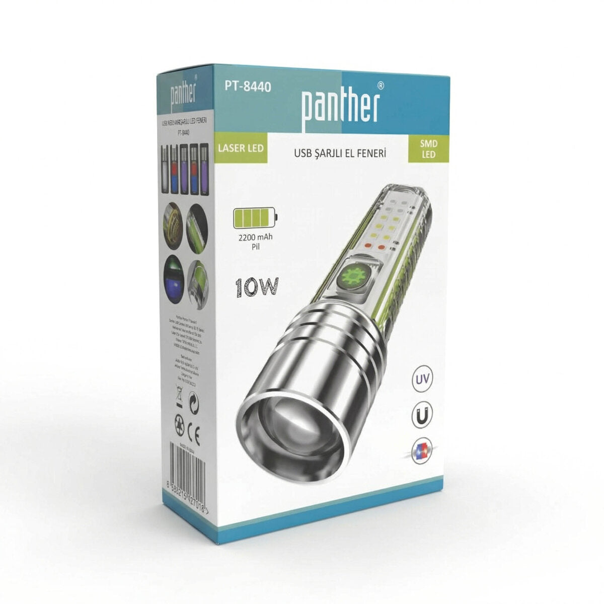 PANTHER PT-8440 USB ŞARJLI EL FENERİ