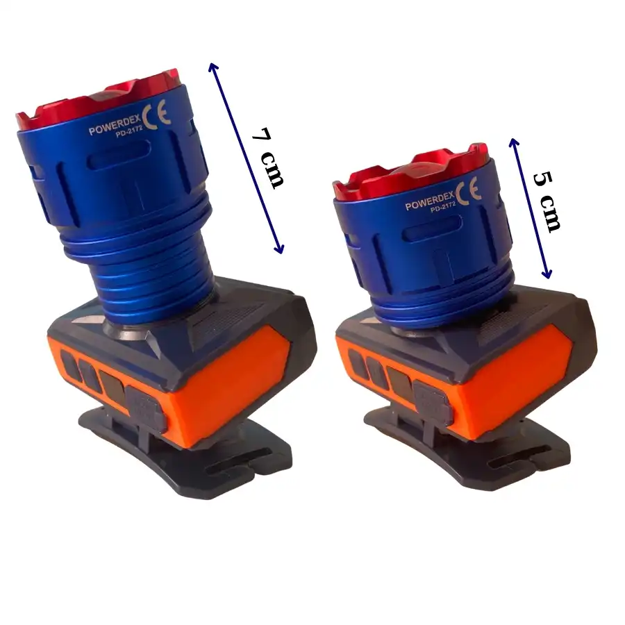 Powerdex PD-2172 Sensörlü Profesyonel Kafa Lambası 50W 3000 Lümen - Zoom ve 6800 mAh Batarya